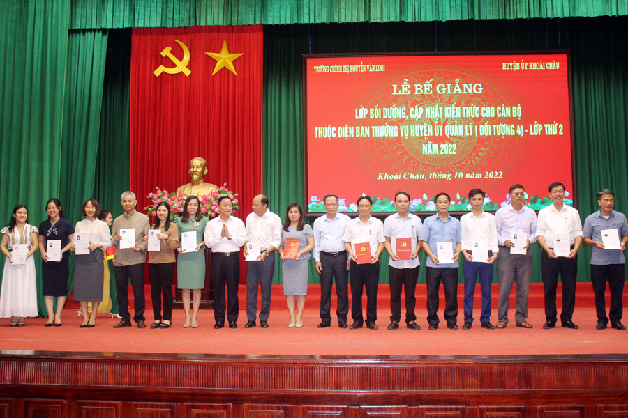 Trường Chính trị Nguyễn Văn Linh mở lớp bồi dưỡng, cập nhật kiến thức cho cán bộ thuộc diện Ban Thường vụ Huyện ủy Khoái Châu quản lý (Đối tượng 4) lớp thứ 2 năm 2022