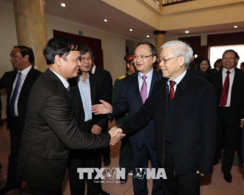Tổng Bí thư Nguyễn Phú Trọng thăm, chúc Tết Đảng bộ, chính quyền, nhân dân tỉnh Hưng Yên