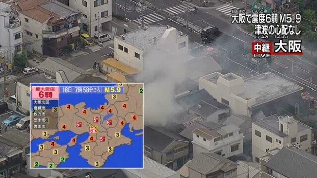 Xảy ra động đất 6,1 độ richter ở Nhật Bản, gây nhiều thương vong