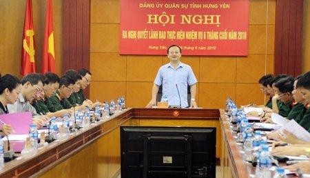 Đảng ủy Quân sự tỉnh ra nghị quyết lãnh đạo thực hiện nhiệm vụ 6 tháng cuối năm